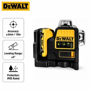 DEWALT 089 Full Coverage Self Alignment Measuring Set With Power Accessory, Charger And Storage Pouch, Dual Thread Base, Auto Balance Alert, IP65 Protection, Impact Resistant Body For Tiling And Professional Builders, Built-In Mounting Frame