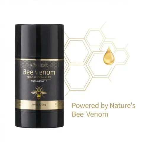 30g Retinol & Bee Venom Extract Twist-Up Neck Wrinkle Stick - Skin Health Neck Care, Hyaluronic Acid, Firming, Hydrating, Elasticity-Boosting, Line-Reducing Portable Anti-Aging Single Item Skincare for Adults All Skin Types