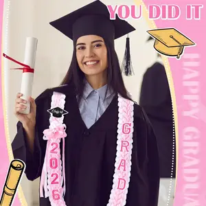 2026 Graduation Leis, Handmade Double Braided Necklace for Graduation Gifts School College Party Supplies, Gift for Class of 2026