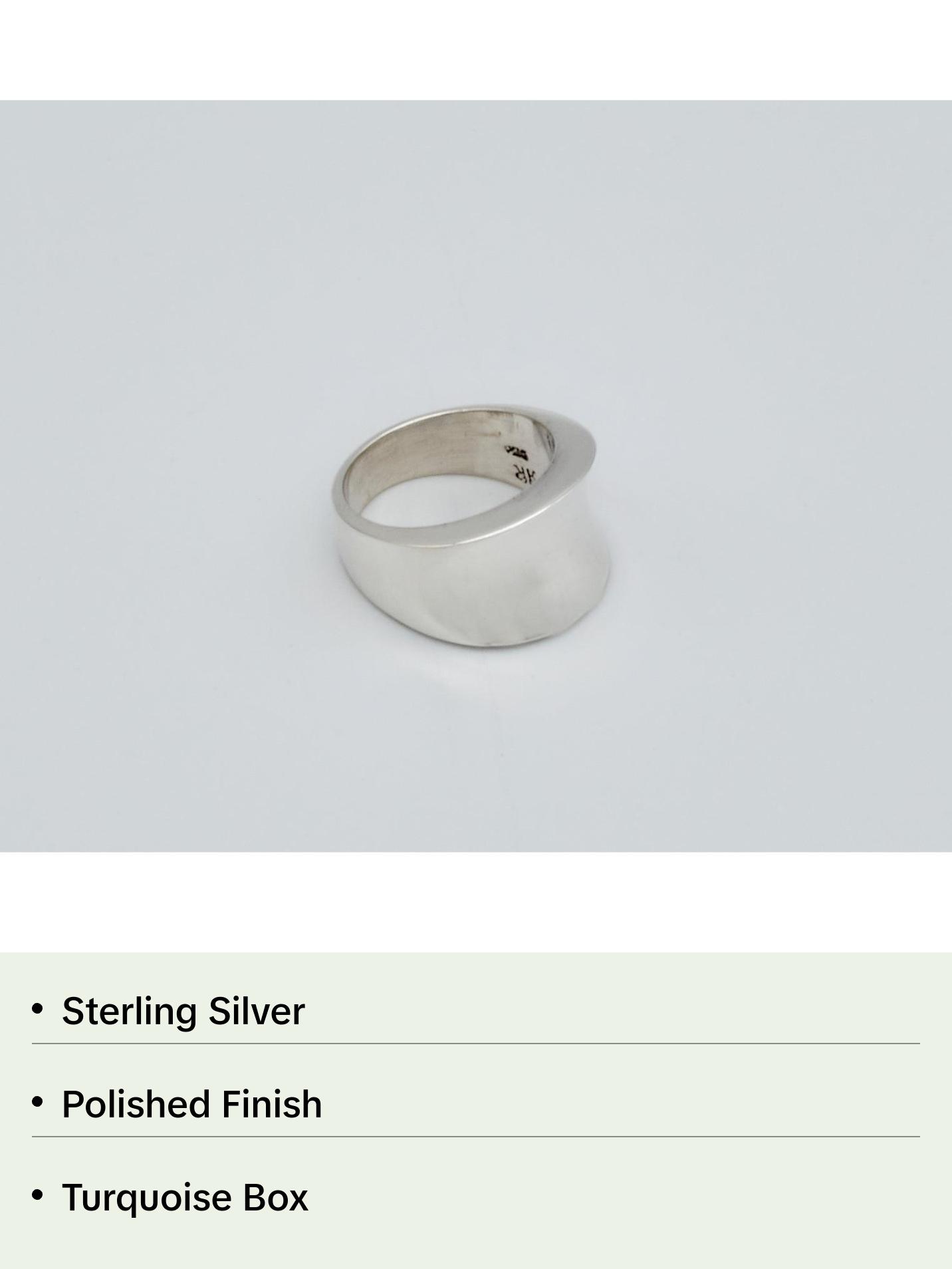 Silver Concave Tapered Ring