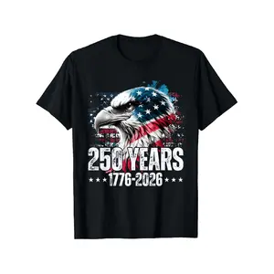 250th Anniversary American Flag Eagle 1776 2026 Patriotic T-Shirt for Men Women Couple |   Trendy Tops, Short Sleeve, Street Style, Comfort Tee, Casual Summer Tee, Must-have Fashionable Tee