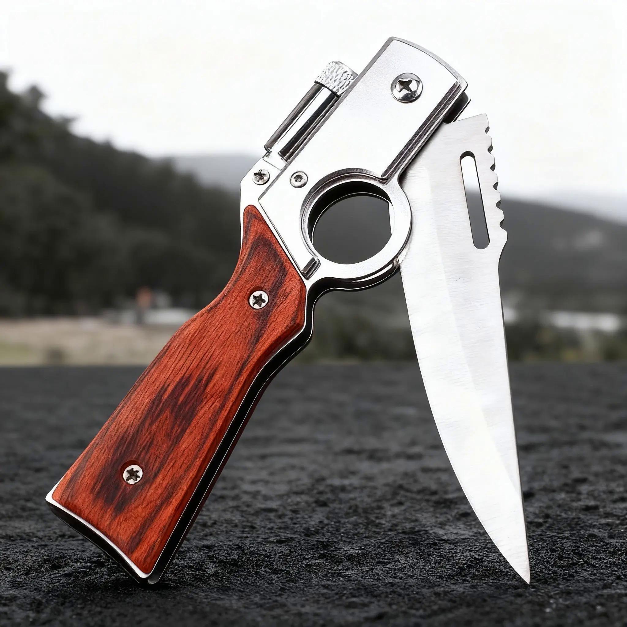 AAA-Flipper Pocket Knife with Flashlight, Portable Folding Knife, Indoor and Outdoor Activities Mens Gift-Ideal for Hiking, Fishing, Emergency, EDC Tool Knife Camping Survival Gear Survival Supplies Well Designed Blades,souvenir, knife syvi oknife set