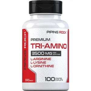 Piping Rock Tri Amino Supplement | 100 Caplets | Complex with L-Arginine, L-Ornithine, L-Lysine | Vegetarian, Non-GMO, Gluten Free