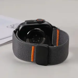 Magnetic Nylon Loop For Apple Watch ultra 3 2 bands 49mm 44mm 46mm 45mm 42mm correa Bracelet iWatch Series 11 10 9 8 7 SE Strap