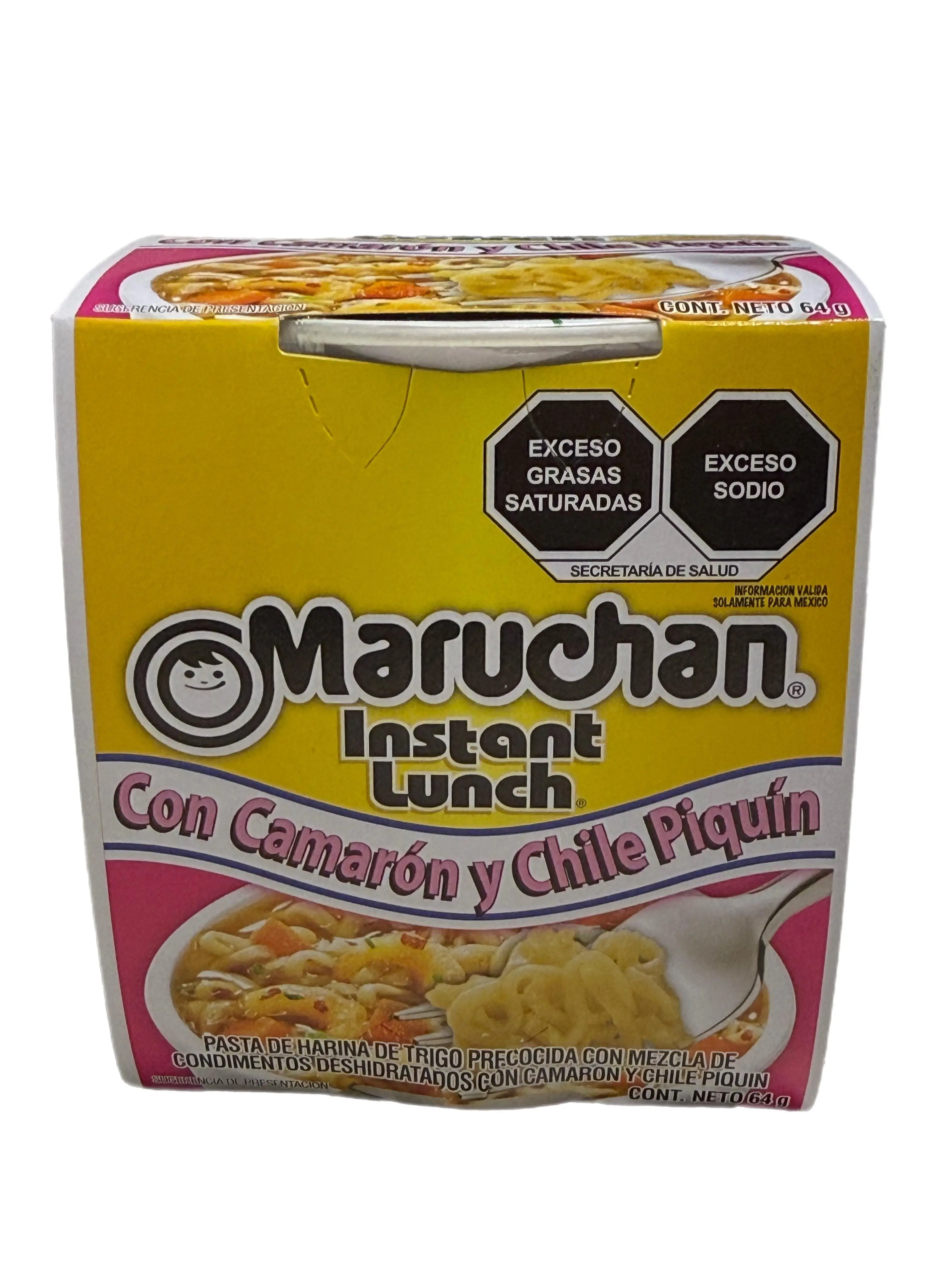 Maruchan Instant Lunch Con Camaron y Chile Piquin – Shrimp & Chile Piquín Flavor Instant Noodle Soup Cup – 64 g (2.26 oz)