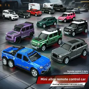 1:64 Alloy Mini Remote Control Car, Rc Cars, Desktop Off-Road Vehicle, Kids' Toy, Drift Electric, Light-Up, USB PD Charging, Unisex Gift