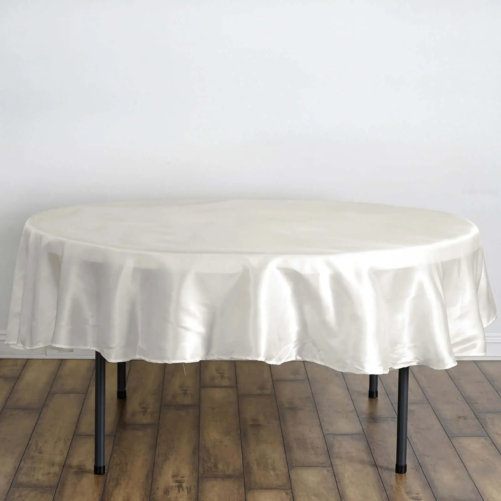 Satin Round Tablecloth 90" Ivory - Smooth & Durable Table Cover