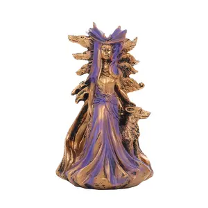 Hecate Greek Goddess Of Magic With Her Hounds Statue Figurine Modern Art Resin Witch Hound Sculpture Home Living Room Decoration
