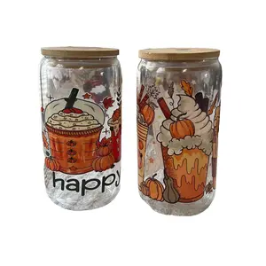 16oz Fall Crystal Glass - Perfect for Your Beverage - Drinkware