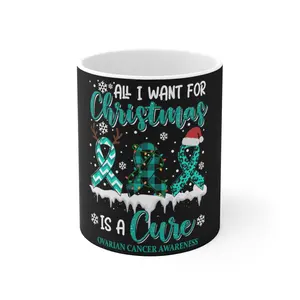 Christmas Ovarian CancerCeramic Mug 11oz