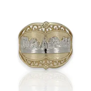 Rectangle Unisex Last Supper Ring - 10K Yellow Gold