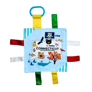 Connecticut State Tag Toy Crinkle Square That Teaches Facts