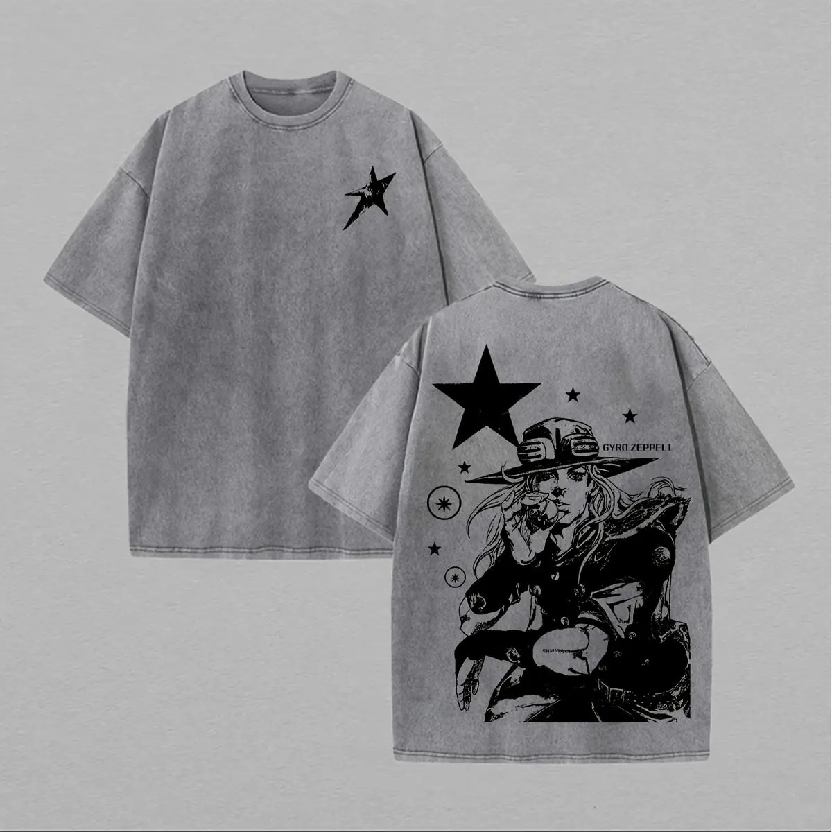 Men's Funny Graphic T-Shirt, Vintage Distressed Streetwear Style, Round Neck Short-Sleeve for Casual Everyday Wear, Casual T-Shirts, Figure, Cotton, Fitted, Funny Print