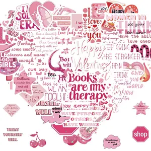 50Pcs Stickers Vinyl Aesthetic Waterproof Stickers Adorable Decor Supplies Pink Party Suitable for Mobile Phone Computer Skateboard Water Bottle Suitcase Car etc, Waterproof Decals Universal Car Sticker Motorcycle Stickers