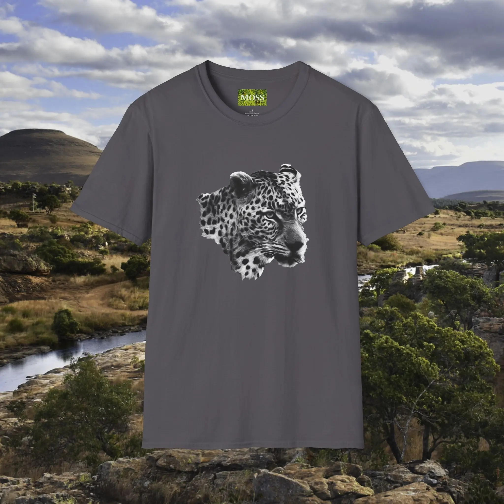 MOSS, Silly Leopard: Unisex Softstyle T-Shirt