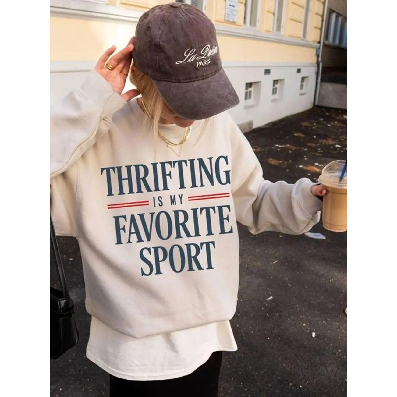 Thrift Sweatshirt Cozy Loungewear Gift for Homebody Club Retro Crewneck Vintage Sweater Cute Graphic Tee Y2K 90s Shirt Antique Collector