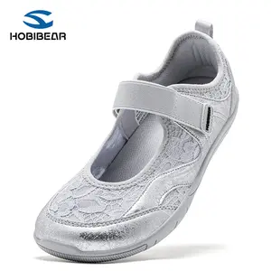 HOBIBEAR Womens Lace Mary Jane Flats Wide Width Ballet Shoes with Wide Toe Box | Barefoot Comfort Fashion Sneakers