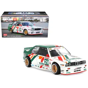 BMW M3 "Kaido Works Larry Chen V1" #29 "7-Eleven" White and Green with Graphics 1/64 Diecast Model Car by Mini GT
