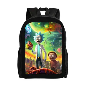 Rick-and-Morty-Backpacks for Girls, Cute School Backpack, Aesthetic Bookbag for Teens, Lightweight Classic Backpack for Travel, Work, Picnic A-8