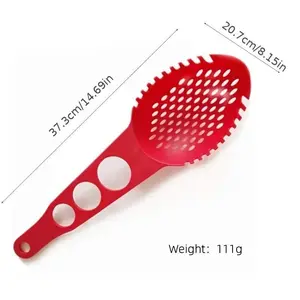 1pc Heavy-Duty Suitable for Italian Pasta Spoon & Slotted Skimmer with Non-Stick Claw - Plastic Noodle Tool for Pots, Pans, Pasta Serving - Kitchen Utensil for Cooks and Italian Cuisine