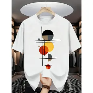 New summer trend men's pure cotton T-shirt, creative DIY customized T-shirt, men's essential short-sleeved T-shirt, round neck design, light and solid color casual T-shirt, comfortable and breathable daily wear in summer
