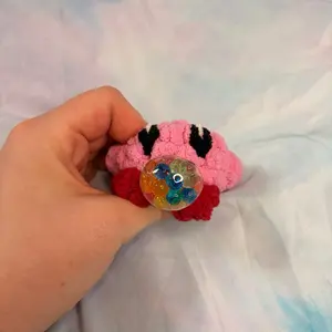 Crochet Pink Puff Squishie Popopo Plushie Stress Ball Handmade Amigurumi