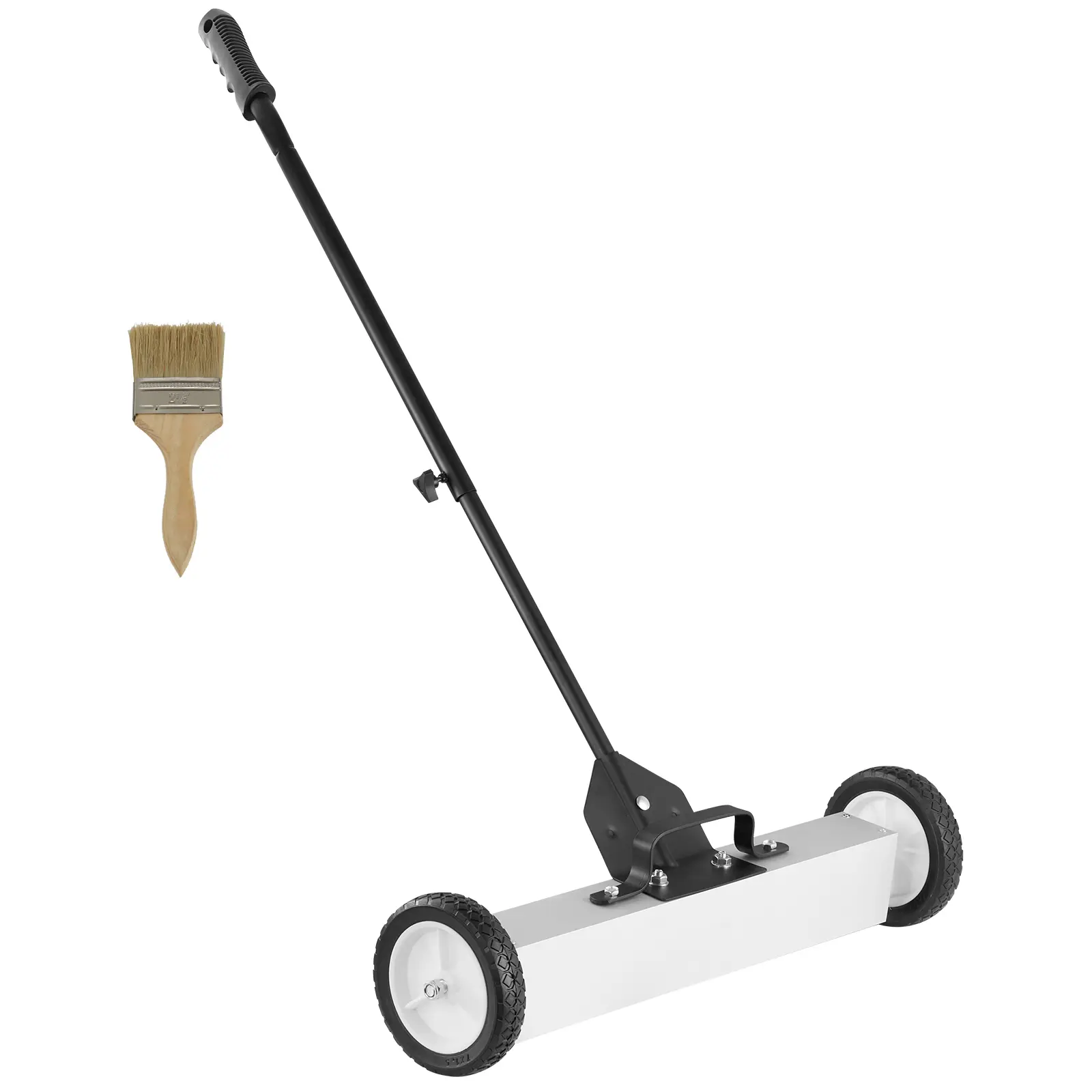 D ProTool Hub 50Lbs Rolling Magnetic Sweeper with Wheels, Push-Type Magnetic Pick Up Sweeper, 24-inch Large Magnet Pickup Lawn Sweeper with Telescoping Handle, Easy Cleanup of Workshop Garage Yard, Enhanced Security