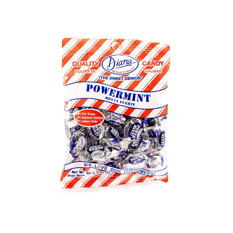 The World's Strongest Mints: Diana's Powermint  Candies blends sweetness and minty freshness for a perfect Snack . These Sweets are a Natural Hall of Fame treat! Carefully crafted in Trinidad, it blends a Bonbon with peppermint oil. #1 for fresh breath!