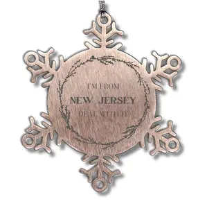 I'm from New Jersey, Deal with it, Proud New Jersey Snowflake Ornament Gifts