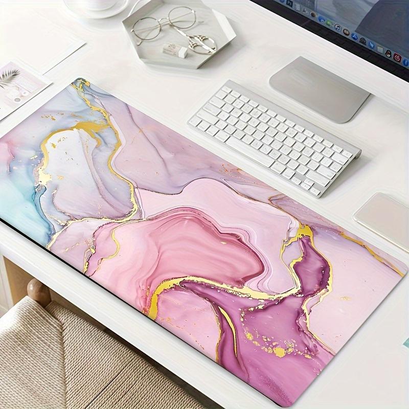 Viral Pink Marble Mouse Pad | Glitter Gold Vein Desk Mat | Oversized Non-Slip Office/Gaming Pad | Luxury Girly Aesthetic Decor | Smooth Surface for Daily Use | Trendy Glam Desk Setup 2025 Gaming Desk Accessory #FYP #DeskGoals #GlamVibes #PinkDesk