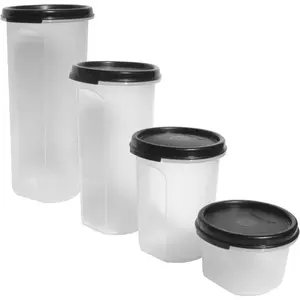 Modular Mates Round Containers Set of 4 Sizes Black Seals