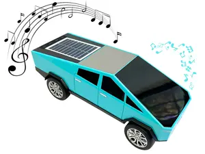 WS-699 Solor Charging Cybertruck Portable Bluetooth TWS Pairing FM Indoor Outdoor Party Birthday Gift - Blue