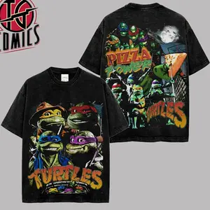 Teenage Mutant Ninja Turtles Graphic Premium Acid Washed Cotton T-Shirt, TMNT Cartoon Graphic Tee, Vintage Ninja Turtles Fans Shirt, Comic Book Outfit, Gift For Hero Fans, Oversize Shirt, Vintage Outfit, y2k Styles D6P