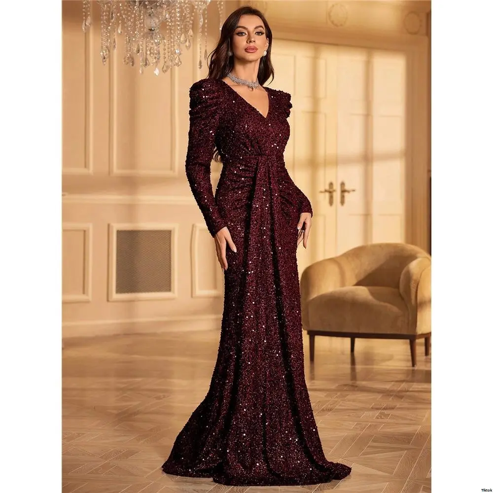 Guest Wedding Prom ) ( Dress Evening Formal Women UNITHORSE s Sequin Embellished Heavyweight Elegant Long Sleeve For Graduation Dinner - TikTok Shop Guest Wedding Prom ) ( Dress Evening Formal Women UNITHORSE s Sequin Embellished Heavyweight Elegant Long Sleeve For Graduation Dinner - TikTok Shop