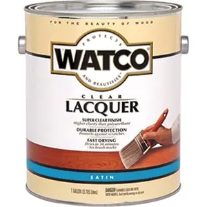 212 MAIN Satin Lacquer Wood Finish (WATCO 63231, 1 Gal) - Fast Dry Automotive & Motorcycle Paint Care Solution, Interior Use, Brush/Spray Applicable Protector, Protects Wood