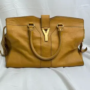 Pre-owned Yves Saint Laurent leather Tote Bags Yellow Ysl Cabas Chyc Large East West Bag