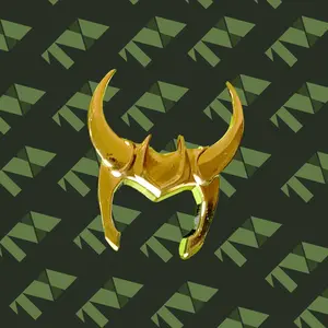 Loki head piece hard enamel pin