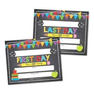 Back To School Signs | Set of 10 | School Supplies Tracing Preschool Books Visual Learning Tools