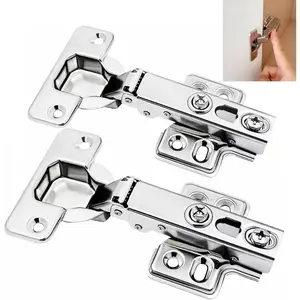 2pack 100° Frameless European Style Soft Close Kitchens Cabinet Hinge -6-Way Stainless Cabinet Hinge,-in Damping Hydraulic Hinge, Soft Close, Easy to Install (Full Cover)﻿﻿