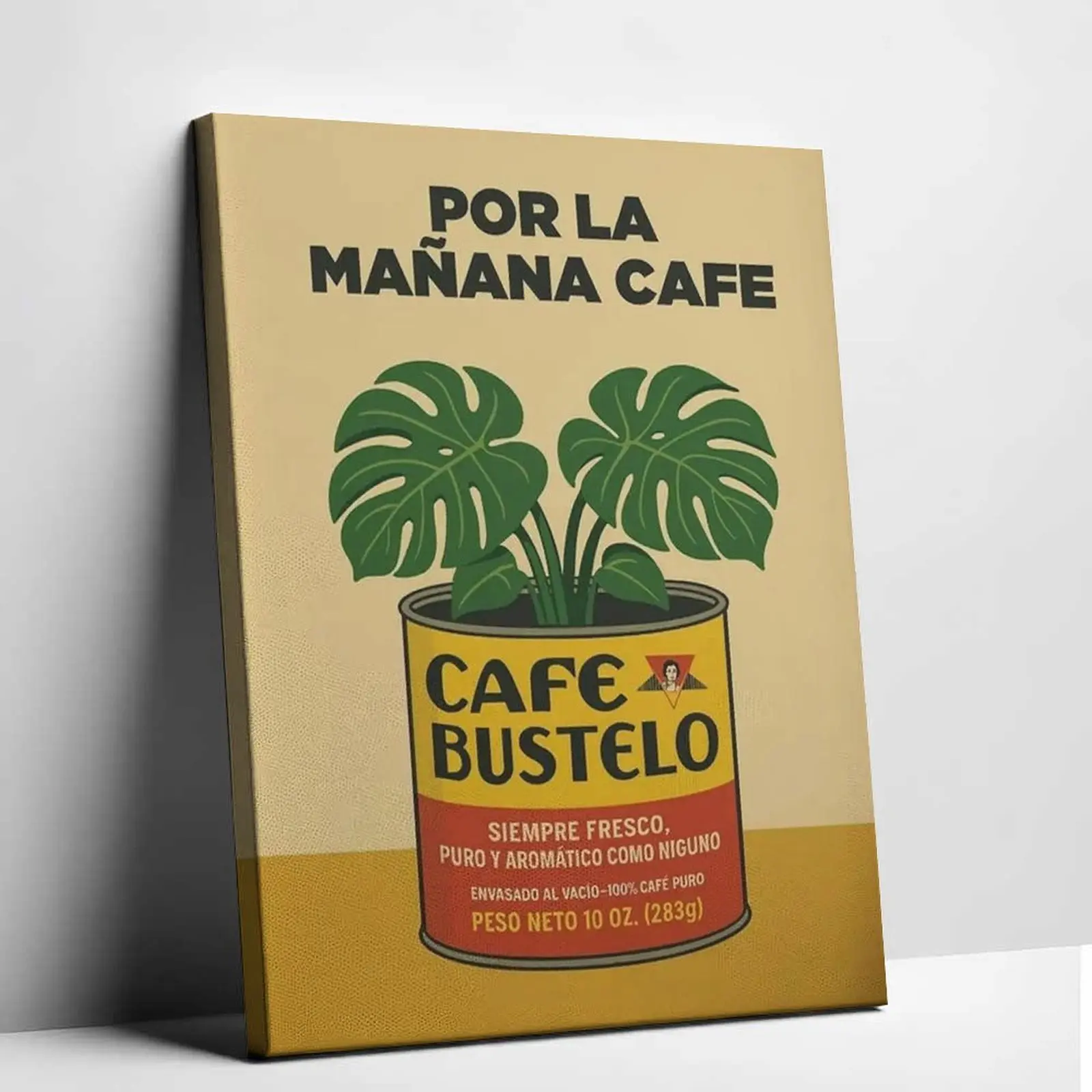 Vintage Cafe Bustelo Coffee Wall Art Poster, Retro Coffee Poster, Spanish Home Decor, Hispanic Latino Coffee Art, Debi Tirar Mas Fotos Art