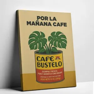 Vintage Cafe Bustelo Coffee Wall Art Poster, Retro Coffee Poster, Spanish Home Decor, Hispanic Latino Coffee Art, Debi Tirar Mas Fotos Art