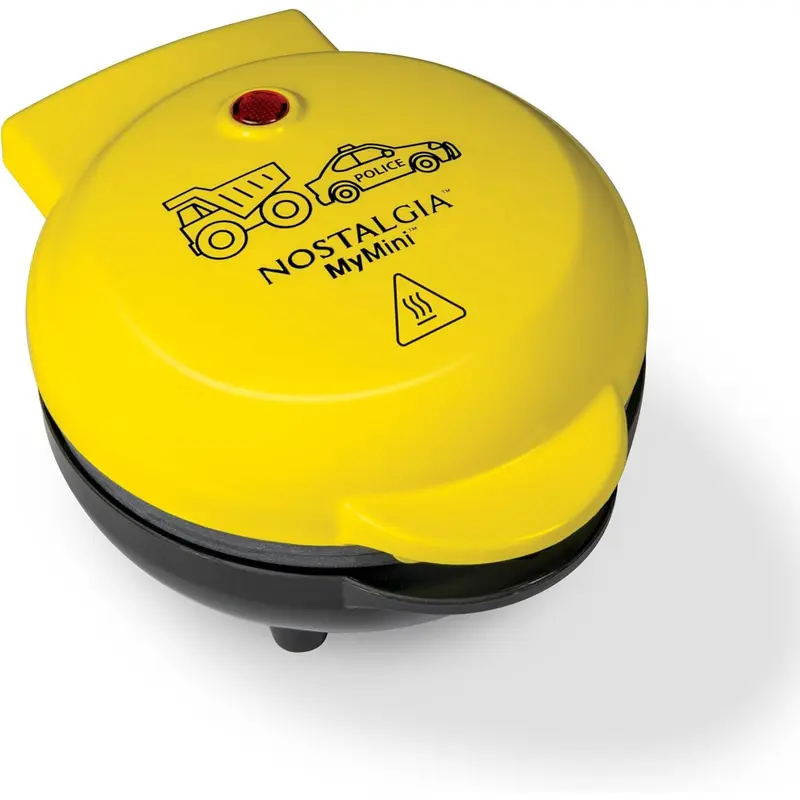 Mymini cars and trucks shape electric waffle maker 5inch nonstick griddle for waffles hash browns eggs and more yellow