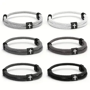 Adjustable Braided Cross-Knot Bracelet for Men Stylish Everyday Wear Ideal Birthday or Anniversary Gift for Boyfriend