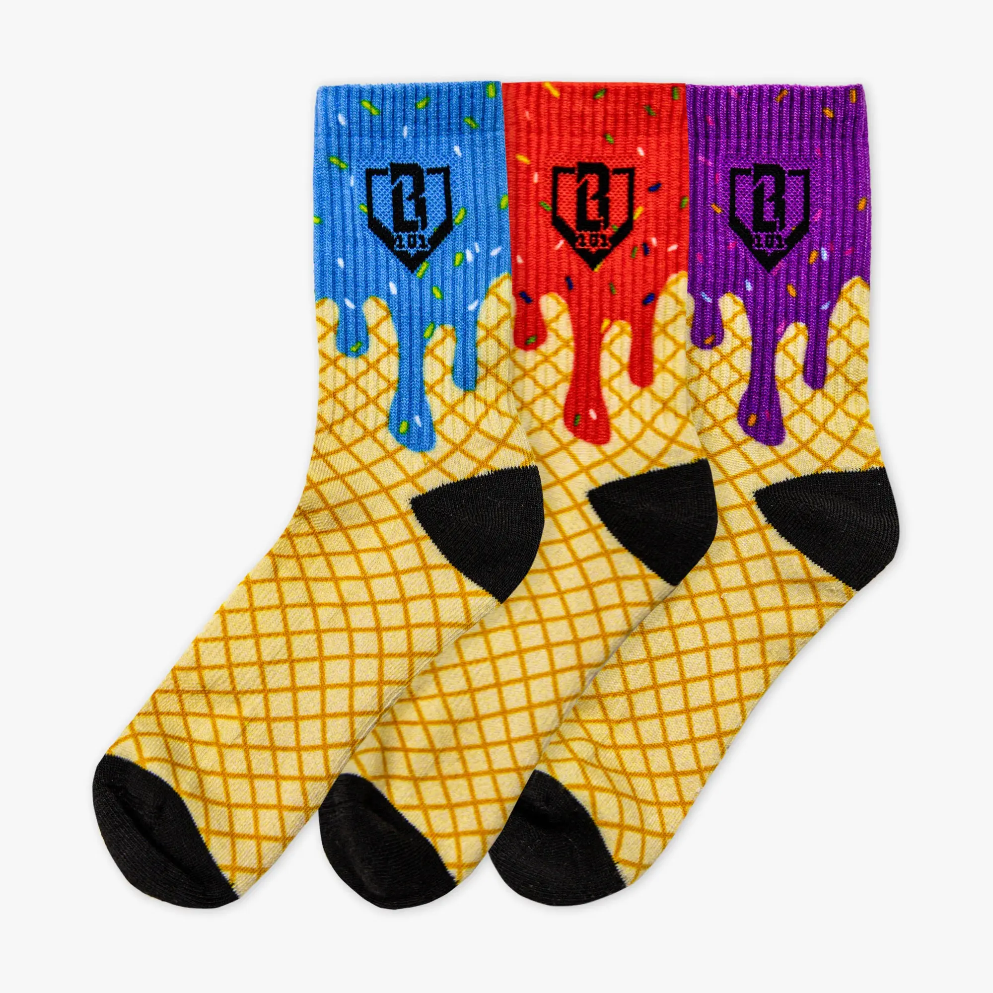 Ice Cream Performance Socks 3-Pack - Berry