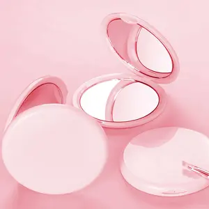 Pink Double Sided Compact Mirror | Portable Folding Makeup Mirror | Pocket Size for Travel