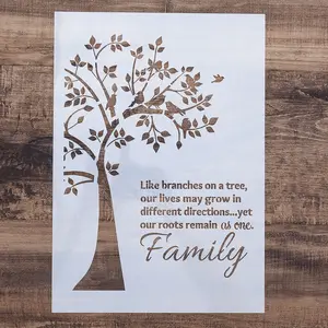 Tree Pattern Hollow Out Painting Template, 1 Count A4 DIY Decorative Painting Stencil for Cake, Crafts, Scrapbooking, Family