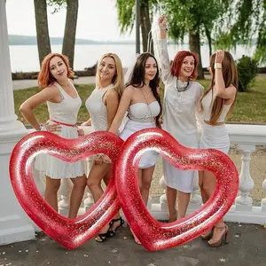 Heart Shape Swimming Ring, Adult Large Thick Floating Circle, Inflatable Pool Float, Inflatable Floater, Durable Swim Buoyancy Aid