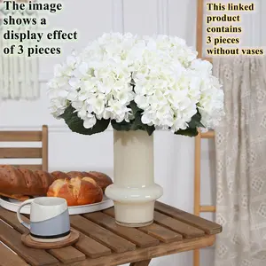 3pcs Artificial flower hydrangea, outdoor UV resistant, suitable for home, garden, wedding, indoor, DIY, birthday, popular choices for Valentine's Day, back-to-school season and other holidays, suitable for decoration in all seasons of summer and autumn