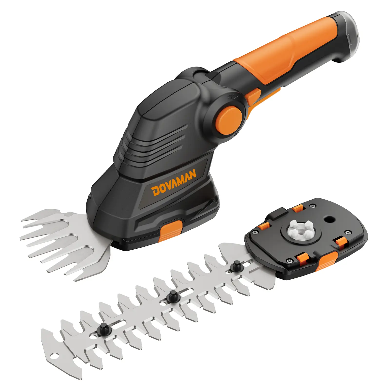 DOVAMAN Cordless Grass Shear, 7.2V/3.6V, 80MIN/100MIN Fast Charge, Angle Adjustable Handle, 1500mAh Battery, Three-Step Blade Change