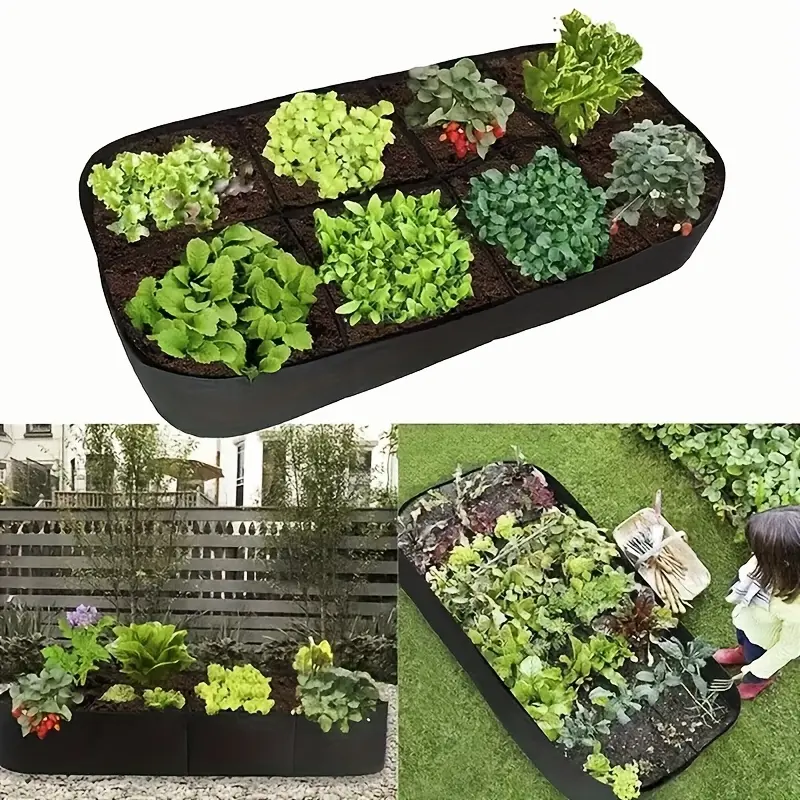 Enhanced 8-Section Garden Bed Set: Extra Spacious 8-Section Garden Bed Set, Sturdy Weatherproof Rectangular Planters, Perfect for Growing Vegetables, Potatoes, And Gardening Tools Indoors Or Outdoors